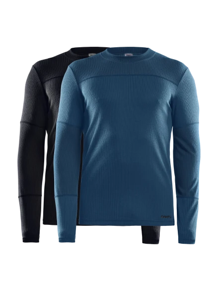 Craft Core Dry Ondershirt 2-pack Lange Mouw Zwart/blauw Heren 3 Craft Core Dry Ondershirt 2-pack Lange Mouw Zwart/blauw Heren