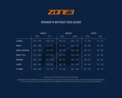 Zone3 Versa Swimrun Dames -Zwemartikelen Winkel 2 sizing guides womens wetsuit