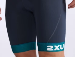 2XU Core 9 Inch Tri Shorts Blauw/groen Heren -Zwemartikelen Winkel 2xu core tri short 9 inch mt6439b idk wht 023