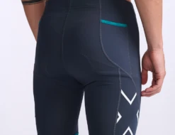 2XU Core 9 Inch Tri Shorts Blauw/groen Heren -Zwemartikelen Winkel 2xu core tri short 9 inch mt6439b idk wht 025