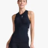 2XU Core Tri Singlet Mouwloos Zwart Dames -Zwemartikelen Winkel 2xu core tri singlet dames zwart wit wt6441a blk wht