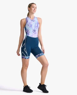 2XU Core Trisuit Mouwloos Paars Dames