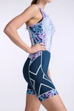 2XU Core Trisuit Mouwloos Paars Dames -Zwemartikelen Winkel 2xu core trisuit dames wt6440d mnl wht 024