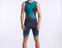 2XU Core Trisuit Mouwloos Blauw/groen Heren