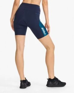 2XU Aero 7 Inch Tri Shorts Blauw Dames -Zwemartikelen Winkel 2xu dames shorts wt6435b mdn wht 02