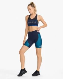 2XU Aero 7 Inch Tri Shorts Blauw Dames -Zwemartikelen Winkel 2xu dames shorts wt6435b mdn wht 03