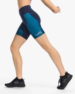 2XU Aero 7 Inch Tri Shorts Blauw Dames -Zwemartikelen Winkel 2xu dames shorts wt6435b mdn wht 04