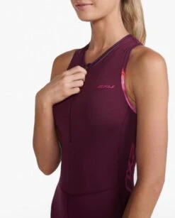 2XU Core Trisuit Mouwloos Roze Dames -Zwemartikelen Winkel 2xu dames trisuit wt6440d mul ftv 07