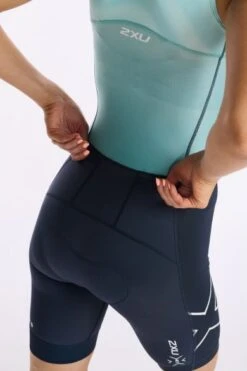 2XU Light Speed Front Zip Trisuit Mouwloos Blauw Dames -Zwemartikelen Winkel 2xu dames trisuit wt6663d out wht 08