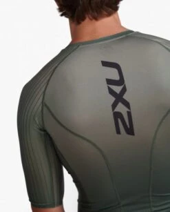 2XU Aero Tri Top Korte Mouw Groen Heren -Zwemartikelen Winkel 2xu heren tri top mt6662a alp per 06