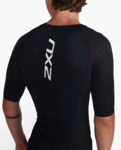 2XU Aero Tri Top Korte Mouw Zwart Heren -Zwemartikelen Winkel 2xu heren tri top mt6662a blk wht 06