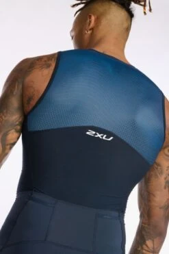 2XU Light Speed Front Zip Trisuit Mouwloos Blauw Heren -Zwemartikelen Winkel 2xu heren trisuits mt6660d out wht 04