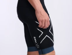 2XU Light Speed Front Zip Trisuit Mouwloos Wit/blauw Heren -Zwemartikelen Winkel 2xu light speed front zip trisuit mt6660d mdn wht 021