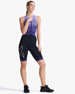 2XU Light Speed Front Zip Trisuit Mouwloos Paars Dames