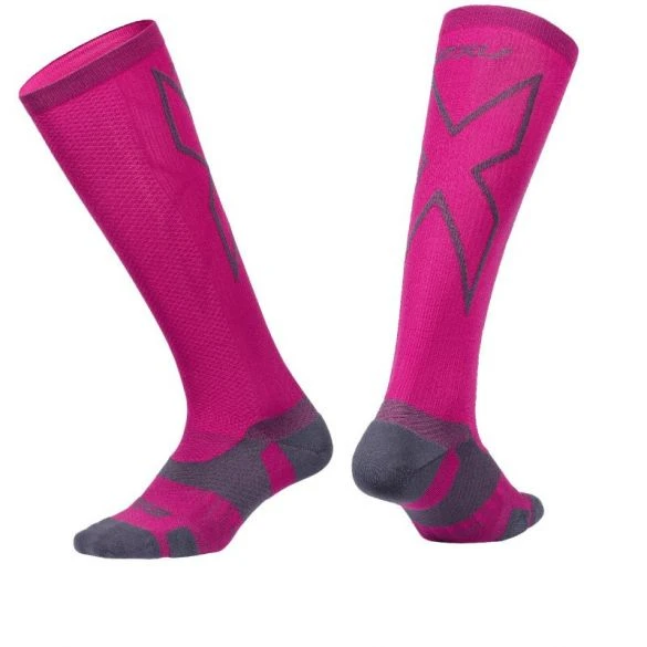 2XU Vectr Merino LC Full Lenght Compressie Hoge Sokken Roze 3 2XU Vectr Merino LC Full Lenght Compressie Hoge Sokken Roze