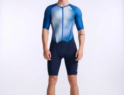 2XU Aero Trisuit Korte Mouw Wit/blauw Heren