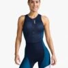 2XU Aero Front Zip Trisuit Mouwloos Blauw Dames 1 2XU Aero Front Zip Trisuit Mouwloos Blauw Dames -Zwemartikelen Winkel 2xu trisuit mouloos 01