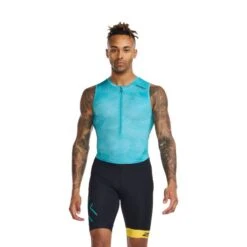 2XU Core Trisuit Mouwloos Blauw/zwart Heren