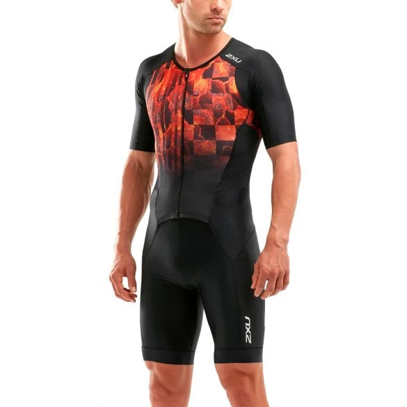 2XU Perform Korte Mouw Trisuit Zwart/rood Heren 5 2XU Perform Korte Mouw Trisuit Zwart/rood Heren - Afbeelding 3