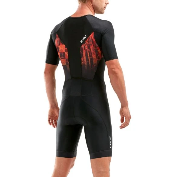 2XU Perform Korte Mouw Trisuit Zwart/rood Heren 4 2XU Perform Korte Mouw Trisuit Zwart/rood Heren - Afbeelding 2