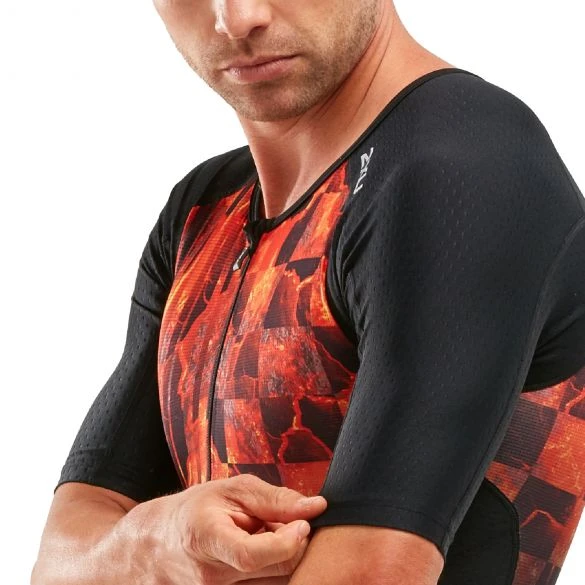 2XU Perform Korte Mouw Trisuit Zwart/rood Heren 6 2XU Perform Korte Mouw Trisuit Zwart/rood Heren - Afbeelding 4