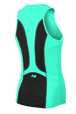 Zone3 Aquaflo Plus Mouwloos Tri Top Zwart/mint Dames -Zwemartikelen Winkel aquaflo top wmns mint back 01