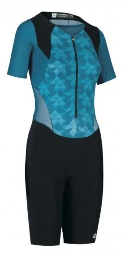 Assos Trisuit Triator SS Speedsuit Korte Mouwen Blauw Dames -Zwemartikelen Winkel assos trisuit dames triator ss endurance speedsuit wom adamant blue 12112242g 03