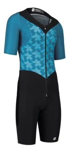 Assos Trisuit Triator SS Speedsuit Korte Mouwen Blauw Heren -Zwemartikelen Winkel assos trisuit heren triator ss endurance speedsuit adamant blue 11112232g 03