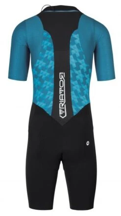 Assos Trisuit Triator SS Speedsuit Korte Mouwen Blauw Heren -Zwemartikelen Winkel assos trisuit heren triator ss endurance speedsuit adamant blue 11112232g 04