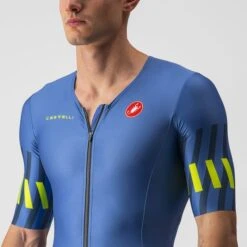 Castelli Free Sanremo 2 Trisuit Korte Mouwen Blauw Heren -Zwemartikelen Winkel castelli sanremo 2 korte mouwen 8620092 417 03