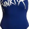 Funkita Piece Zinc'd Strapped In Badpak Dames -Zwemartikelen Winkel funkita badpak zinc blauw strapped in 01