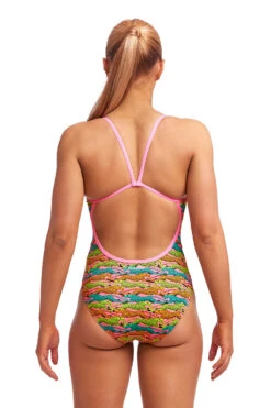 Funkita Lying Cheet Single Strap Badpak Dames -Zwemartikelen Winkel funkita zwemkleding dames single strap fks030l lying cheet 005