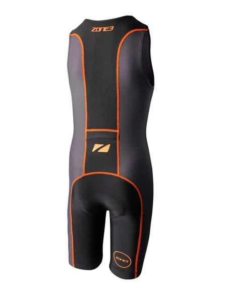 Zone3 Adventure Mouwloos Kinder Trisuit Zwart/oranje 4 Zone3 Adventure Mouwloos Kinder Trisuit Zwart/oranje - Afbeelding 2