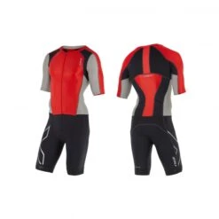 2XU Compression Full Zip Trisuit Sleeved Zwart/rood/grijs Heren -Zwemartikelen Winkel mt4442d fsc frg