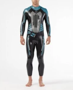 2XU P:2 Propel Lange Mouw Wetsuit Zwart/blauw Heren -Zwemartikelen Winkel mw4990c blk drb 004