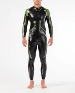 2XU Propel Pro Lange Mouw Wetsuit Zwart/groen Heren -Zwemartikelen Winkel mw5124c blk ngg 01b