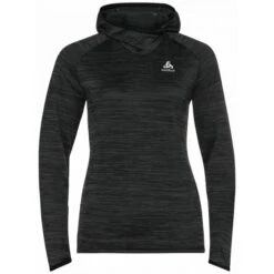 Odlo Run Easy Warm Millennium Element Hardloopshirt Lange Mouw Zwart Dames