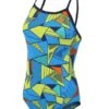 Zone3 Prism 2.0 Strap Back Badpak Blauw/geel Dames -Zwemartikelen Winkel prism 20 swim costume front