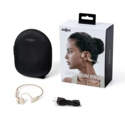Shokz OpenRun Pro Hoofdtelefoon Beige -Zwemartikelen Winkel shokz koptelefoon openrun pro s810bg 04
