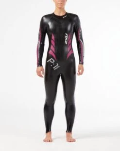 2XU P:1 Propel Lange Mouw Wetsuit Zwart/roze Dames -Zwemartikelen Winkel ww4994c blk ppk