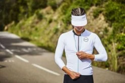 Zone3 Lava Aero Lange Mouw Tri Top Wit Dames -Zwemartikelen Winkel zone3 tri tops dames lava zwart wit tw20wltl102 011