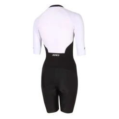 Zone3 Lava Long Distance FZ Korte Mouw Trisuit Dames -Zwemartikelen Winkel zone3 trisuits dames lava short sleeve zwart wit ts20wlfz101 002